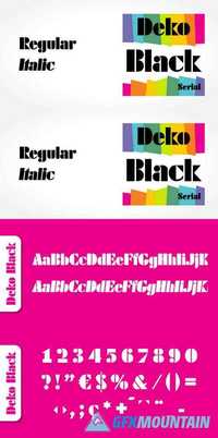 Deko Black Serial - 5 fonts