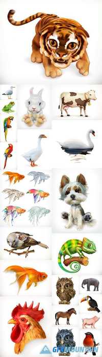 Animals realistic illustration