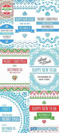 Vector Happy New Year or Merry Christmas Background
