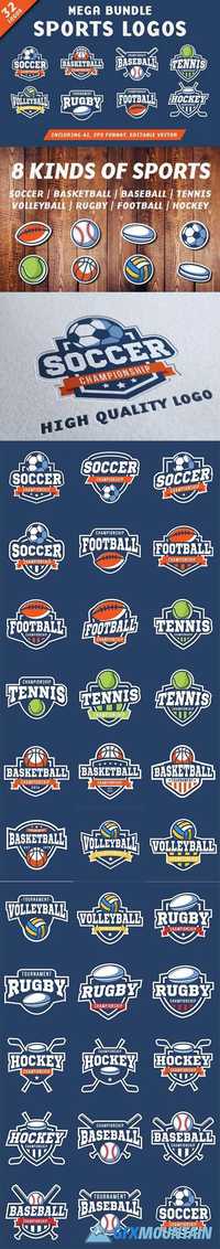 32 Sports Logos Bundle 951480