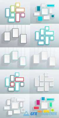 Vector Blank White Realistic Frames On a Wall Design