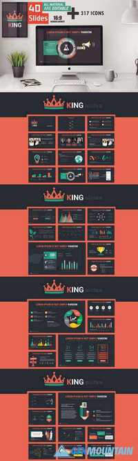 King PowerPoint Template 959633