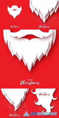 Merry Christmas Card with Santa Claus Beard