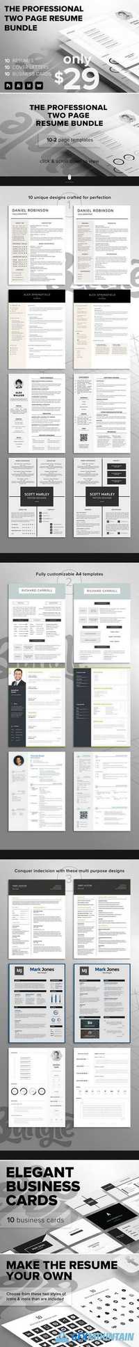 Professional 2 Page Resume Bundle 940420