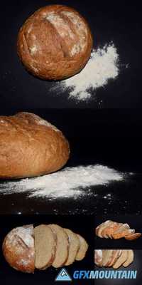 Bread Isolated on Black Background
