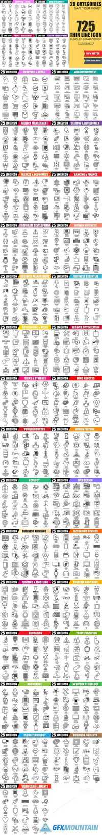 Bundle Thin Line Business Icons 940999