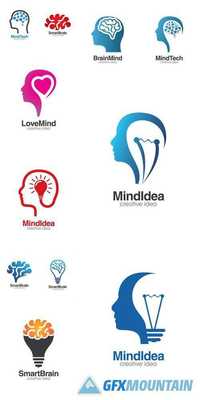 Creative Brain Concept Logo Design Template