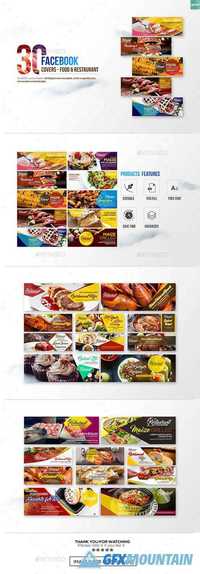 Graphicriver 30 Food & Restaurant Facebook Covers 18416276