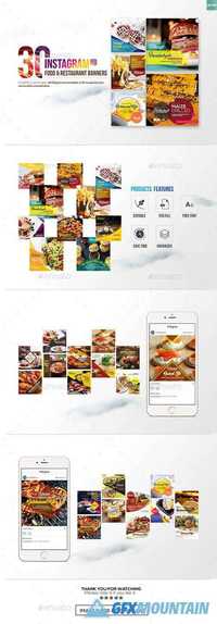 Graphicriver 30 Instagram Food & Restaurant Banners 18416131