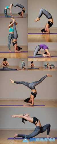 Young Girl Doing Yoga Exercises