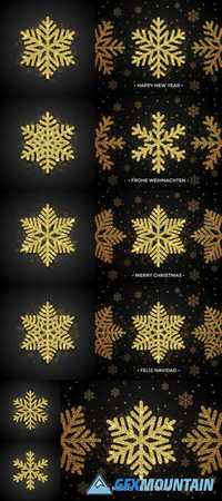 Snowflake of Golden Glitter Texture