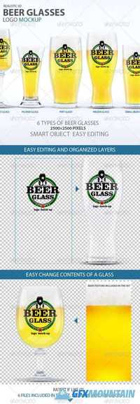 Beer Glasses Logo Mockup 7620652