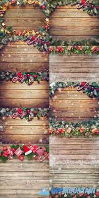 Christmas Background with Fir Tree and Decoration
