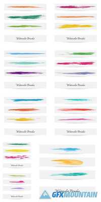 Watercolor Brush Lines - Vector Brush Strokes