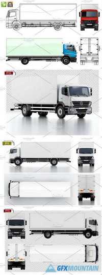 Delivery/cargo truck mockup pack 1084889