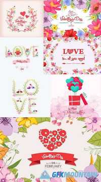 Valentines Day Romantic Card with Flower Background