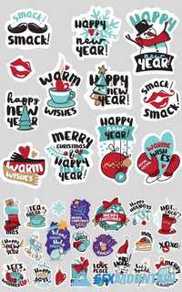Christmas and New Year Social Media Stickers