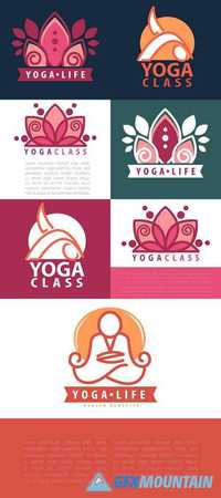 Fitness Room, Yoga Center Vector Logo