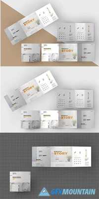 Tri-Fold Square Brochure Mock-up 1110700