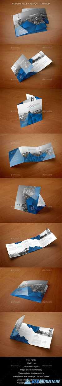 Square Blue Abstract Trifold 10505643