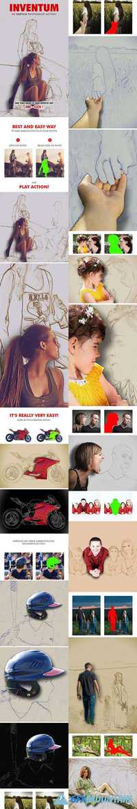 GraphicRiver - Inventum - 3D Sketch Photoshop Action 19201944