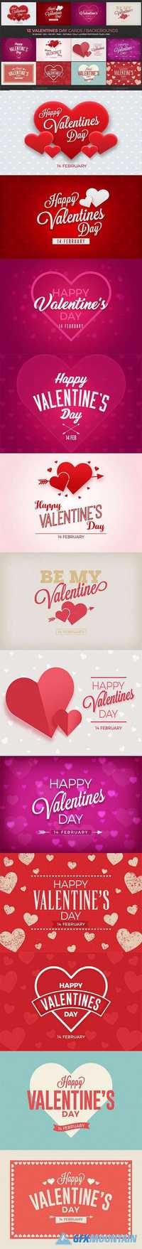  12 Valentines Day Cards/Backgrounds  1140821 