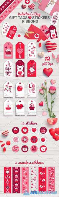Valentine Gift Tags, Stickers, Tapes 1156491