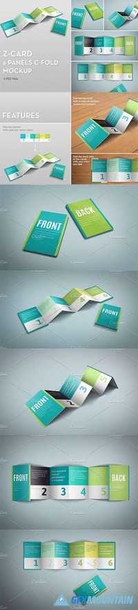 Z-Card Mock-up - 6 Panels C-Fold 1105043