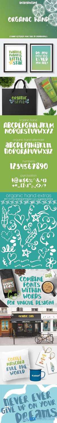 Organic Hand Font Trio 