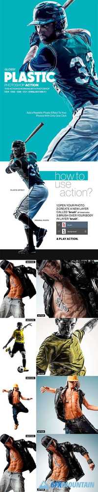 GraphicRiver - Glossy Plastic Photoshop Action - 19318915