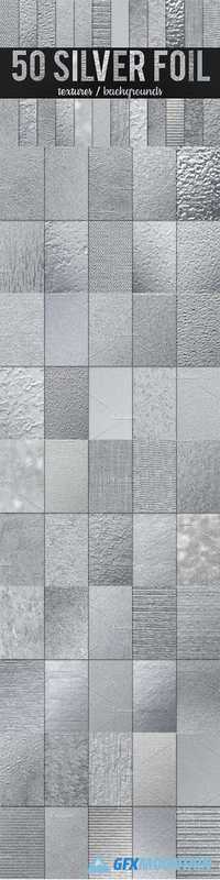 50 Silver Foil Textures/Backgrounds 1239076
