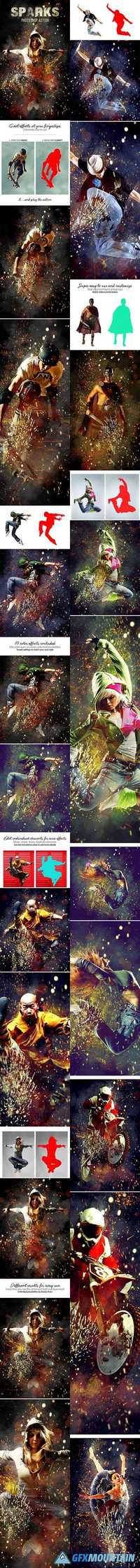 GraphicRiver - Sparks Photoshop Action - 19420143