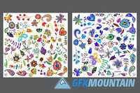 Floral Elements and Backgrounds Set 1237451