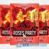 Roses Party - Flyer Template + Instagram Size Flyer