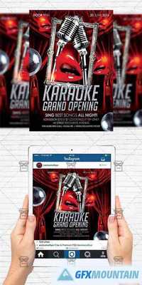 Karaoke Grand Opening - Flyer Template + Instagram Size Flyer