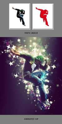 Graphicriver Gif Animated Stars Wave Photoshop Action 19535869