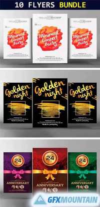 10 Abstract Party Flyers Bundle 1320379