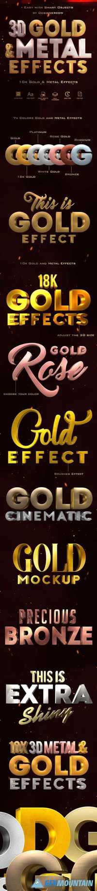 3D Gold and Metal Effects 19406450