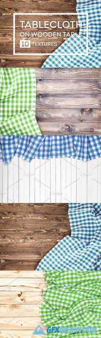 Tablecloth on wooden table 1322986