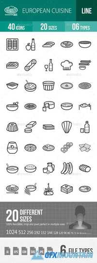 European Cuisine Line Icons 18196840