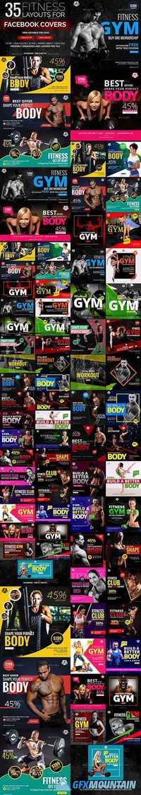 Graphicriver 70 Fitness Facebook Banners 19724623