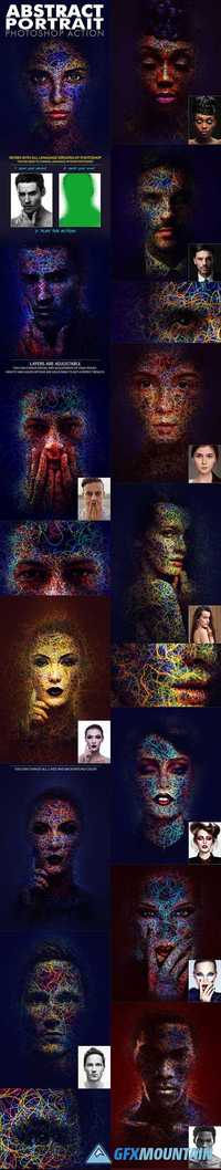 Abstract Portrait Photoshop Action 19746177