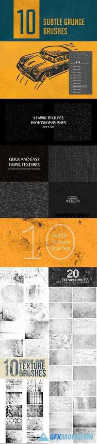 50+ Grunge & Fabric Textures Brushes for Photoshop