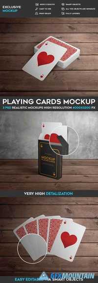 Playing Cards - 3 PSD Mockups