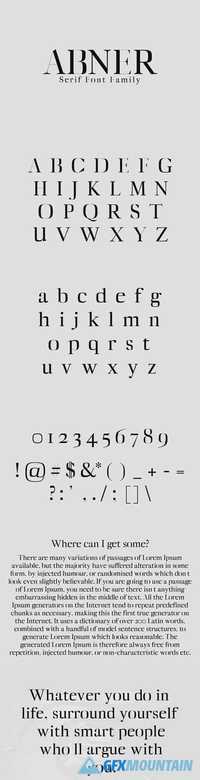 Abner Serif Font Family  1408311
