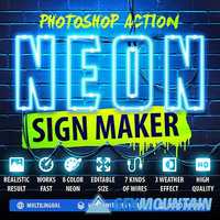 Neon Sign Maker Photoshop Action 19387470