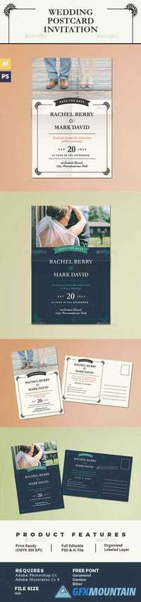 Elegant Wedding Postcard Invitation 15902160