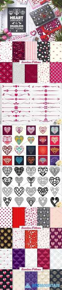Heart Vector Ornaments and Patterns 1278561