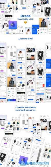 Ozone Shop Mobile UI Kit -  1468847