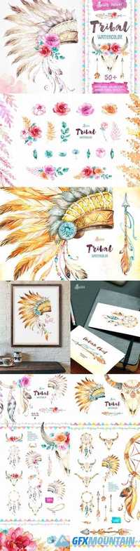 Tribal. Watercolor collection 723880